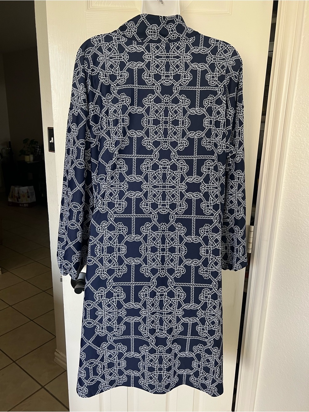 NWT Jude Connally Lattice Ropes Navy MiniDress L - Picture 7 of 9